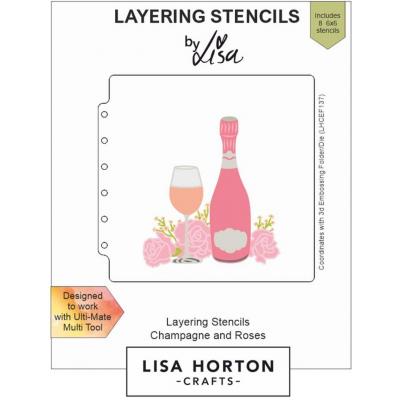 Lisa Horton Crafts Layering Stencils - Champagne And Roses